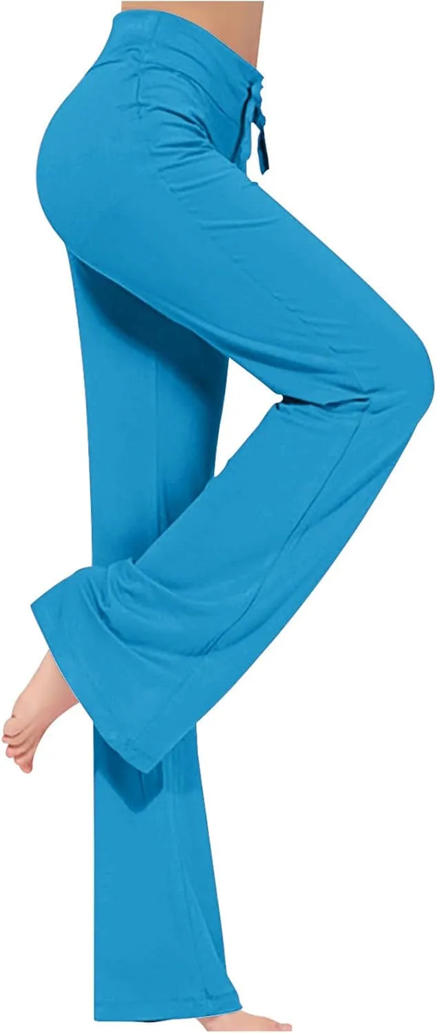 Women's Loose High Waist Wide Leg Yoga Pants Workout Leggings Casual Modal Long Trousers Gym Pants