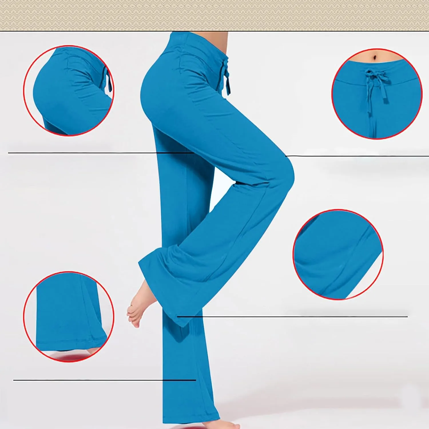 Women's Loose High Waist Wide Leg Yoga Pants Workout Leggings Casual Modal Long Trousers Gym Pants