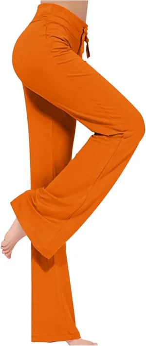 Women's Loose High Waist Wide Leg Yoga Pants Workout Leggings Casual Modal Long Trousers Gym Pants