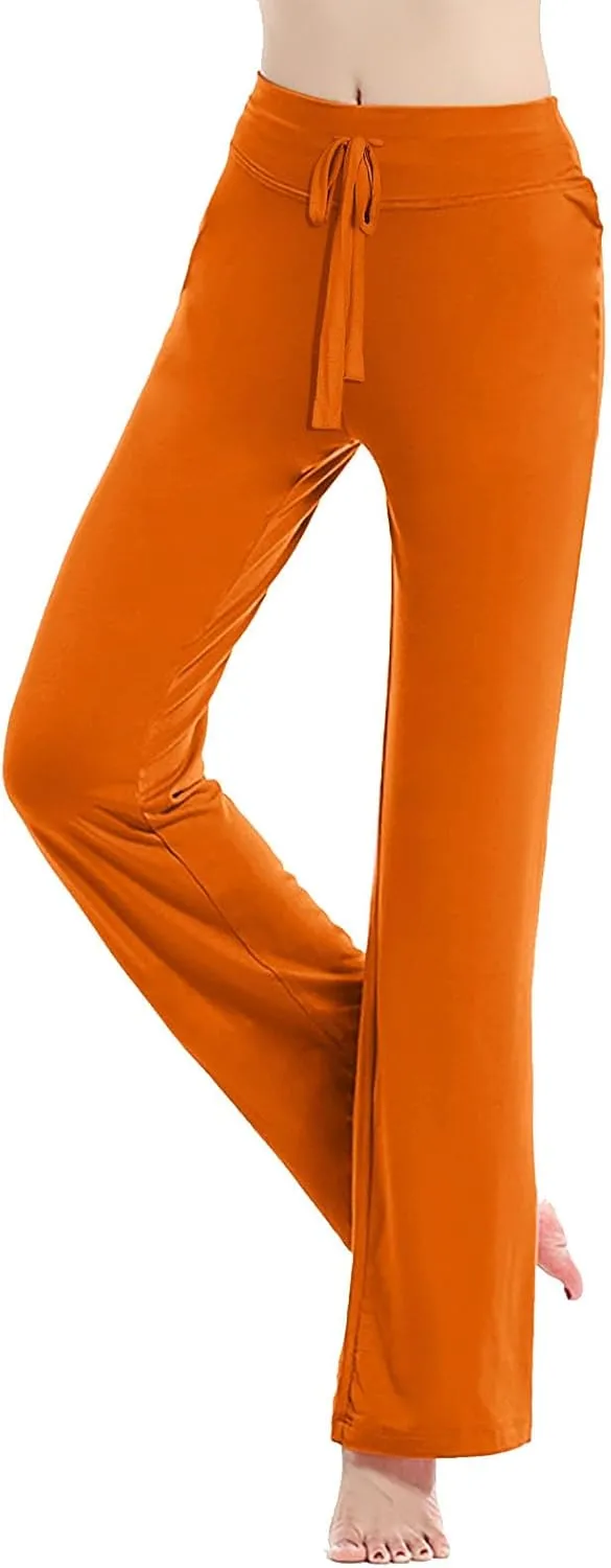 Women's Loose High Waist Wide Leg Yoga Pants Workout Leggings Casual Modal Long Trousers Gym Pants