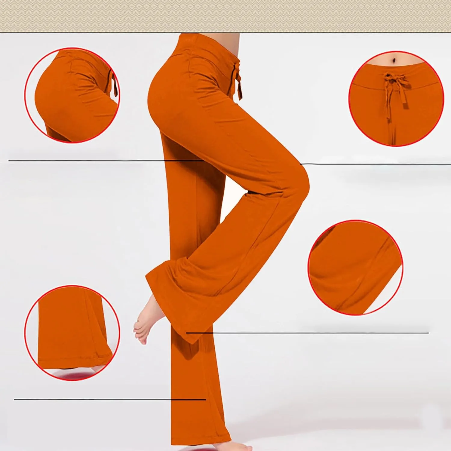 Women's Loose High Waist Wide Leg Yoga Pants Workout Leggings Casual Modal Long Trousers Gym Pants