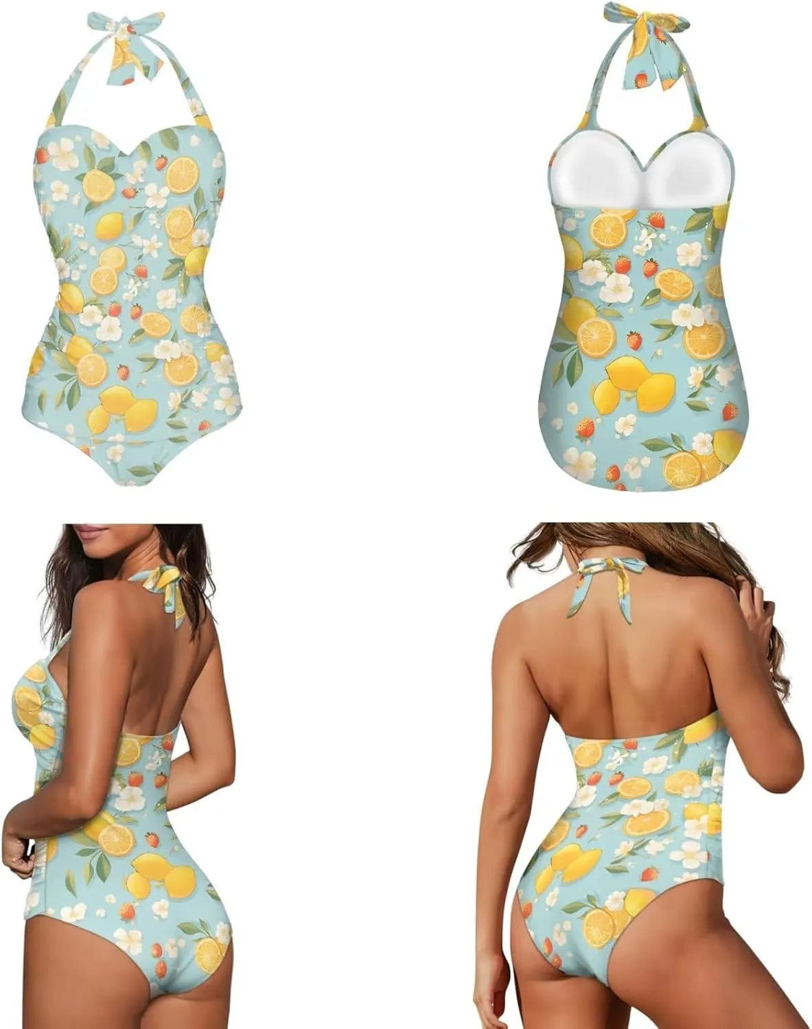 Womens One Piece Bathing Suit Tummy Control Swimsuit with Beach Cover up Wrap Skirt Sarong Cheeky Two Piece 2XL
