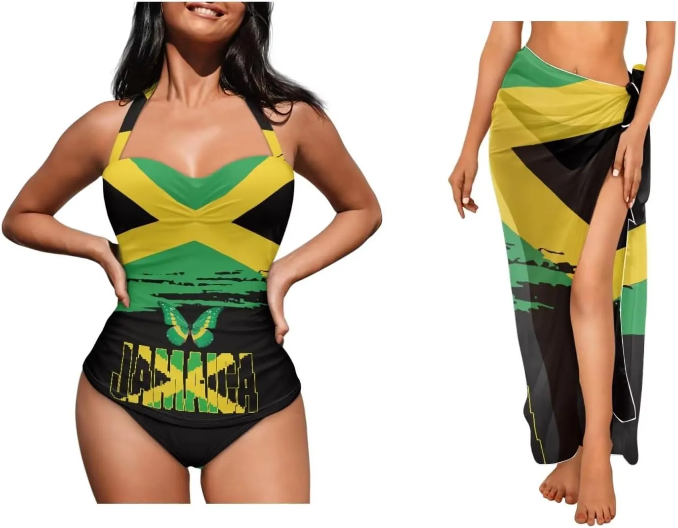 Womens One-Piece Swimsuits with Cover Up Wrap Skirt Tummy Control Swimwear Plus Size Bathing Suit 2X Monokini