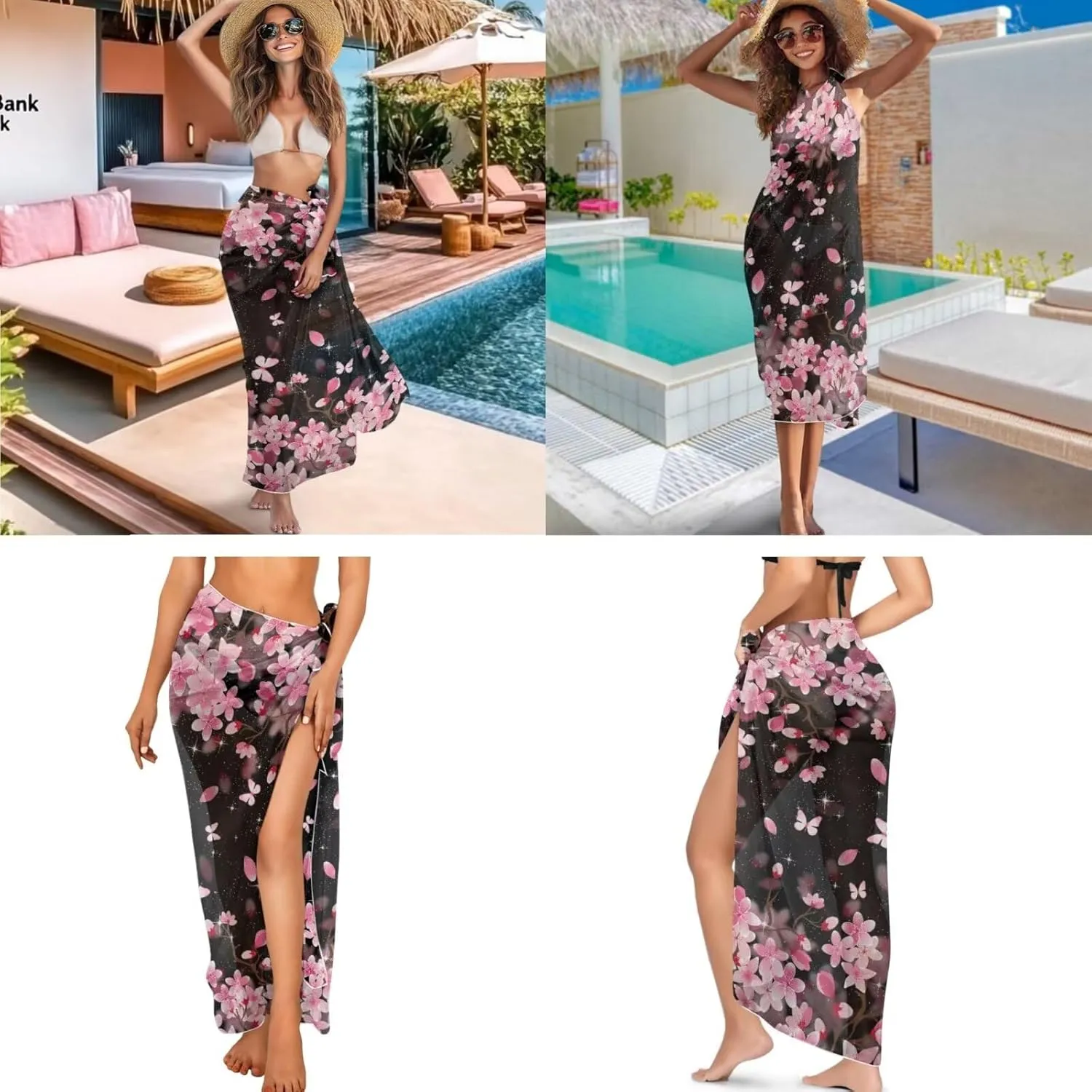 Womens One-Piece Swimsuits with Cover Up Wrap Skirt Tummy Control Swimwear Plus Size Bathing Suit 2X Monokini