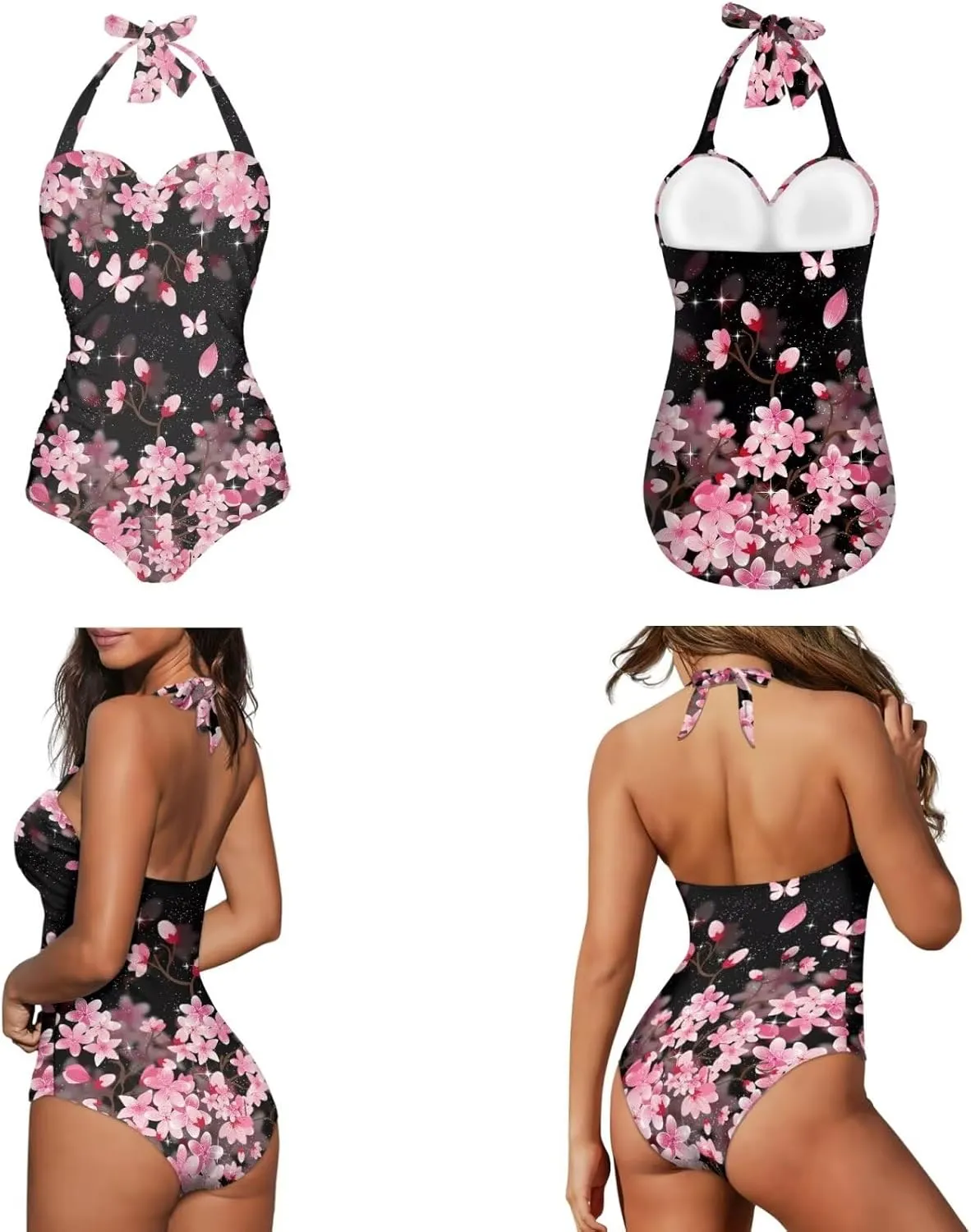 Womens One-Piece Swimsuits with Cover Up Wrap Skirt Tummy Control Swimwear Plus Size Bathing Suit 2X Monokini