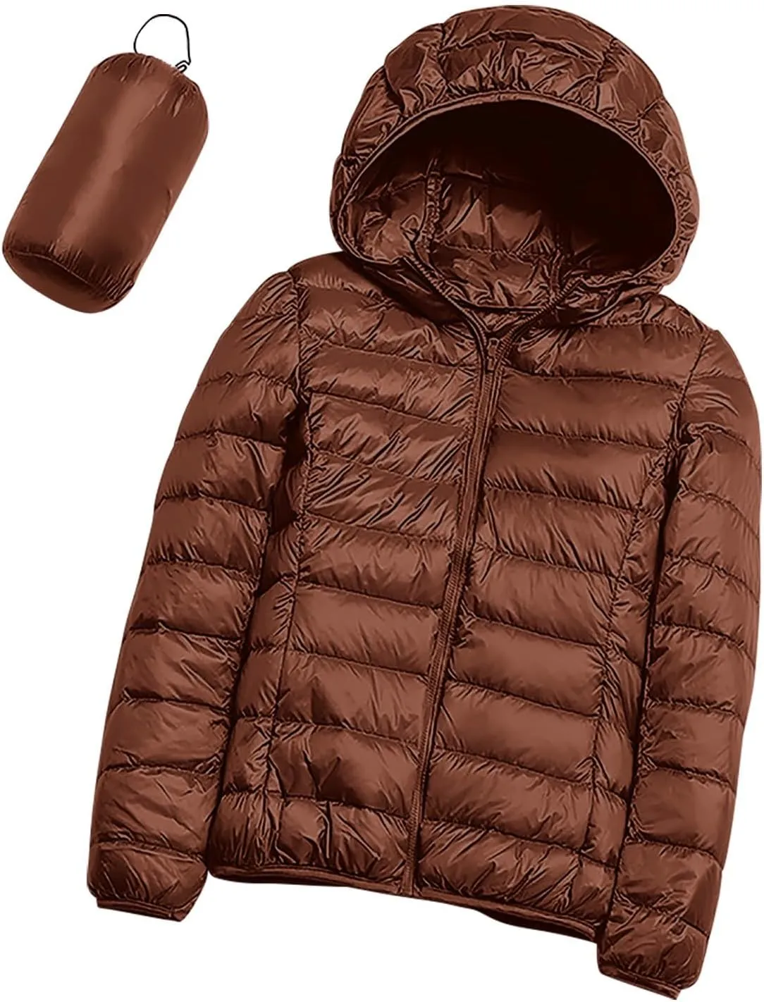 Women's Packable Puffer Jacket, Lightweight down Jackets Winter Warm Quilted Coats Full-Zip Cycling Running Jackets