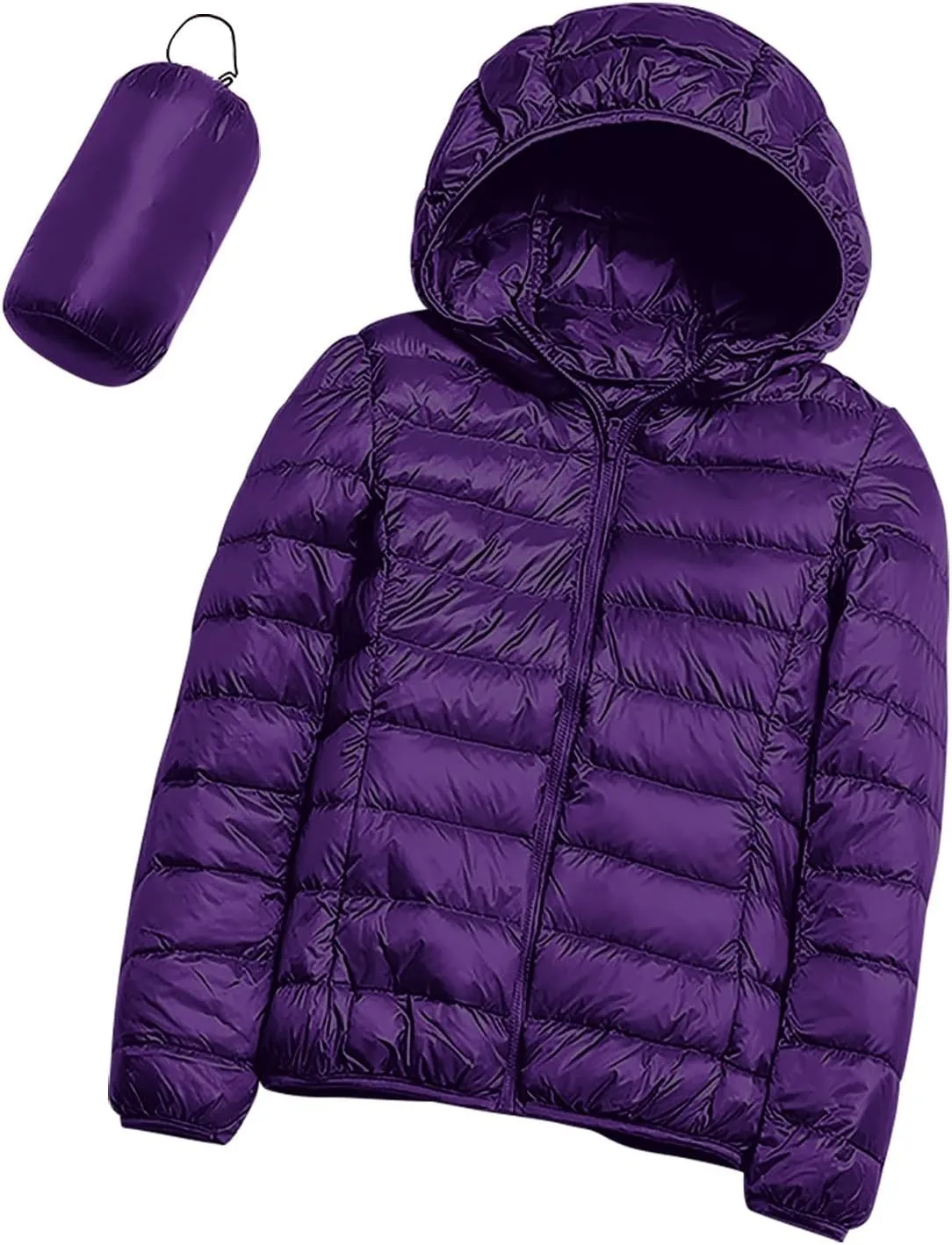 Women's Packable Puffer Jacket, Lightweight down Jackets Winter Warm Quilted Coats Full-Zip Cycling Running Jackets