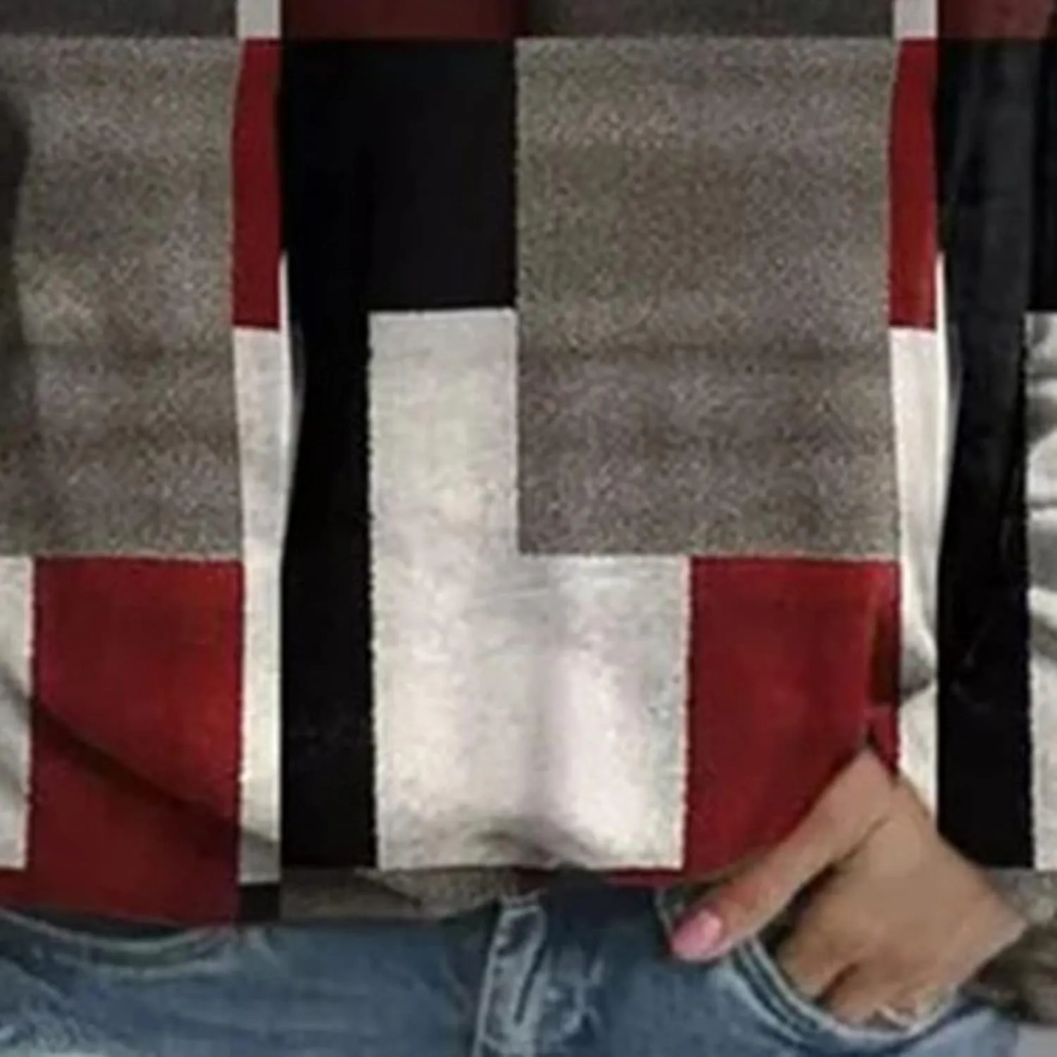 Women's Plaid 1/4 Zipper Sweater Pullover Quarter Zip Long Sleeve Soft Sweatshirts Hoodies Outwear Coat