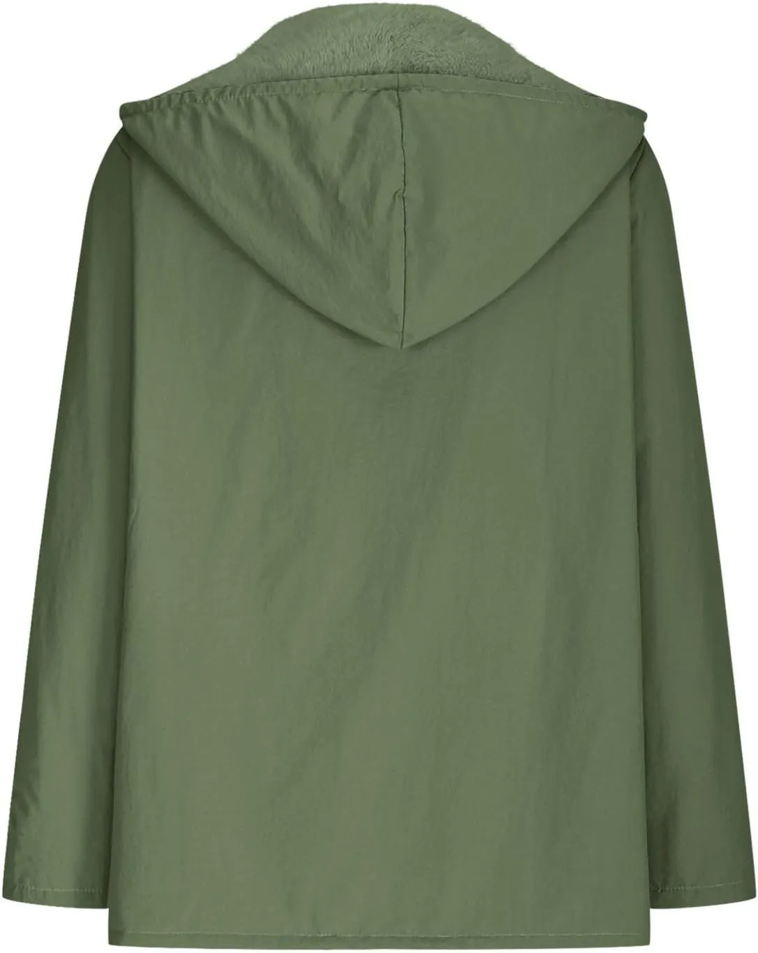 Womens Plus Size Raincoats Fleece Lined Waterproof Hooded Casual Drawstring Zip Up Lightweight Outdoor Rain Jacket