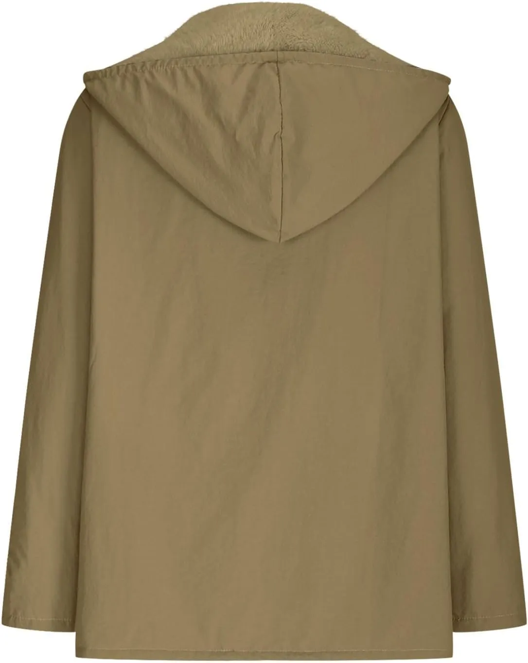Womens Plus Size Raincoats Fleece Lined Waterproof Hooded Casual Drawstring Zip Up Lightweight Outdoor Rain Jacket