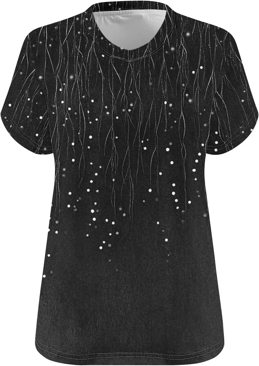 Womens Plus Size Tops Short Sleeve Tunic V-Neck Shirts Summer Casual Loose Blouse 3D Graphic Tees Tops