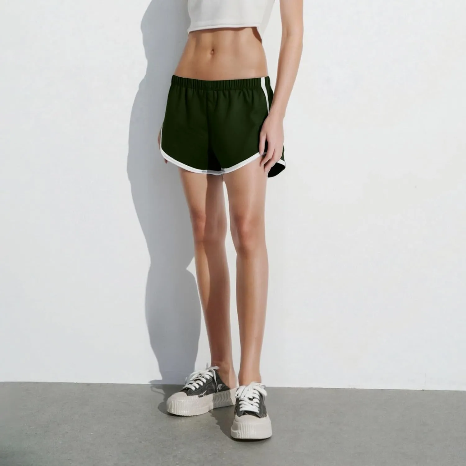 Women's Quick-Dry Running Shorts Workout Sport Layer Active Shorts with Pockets