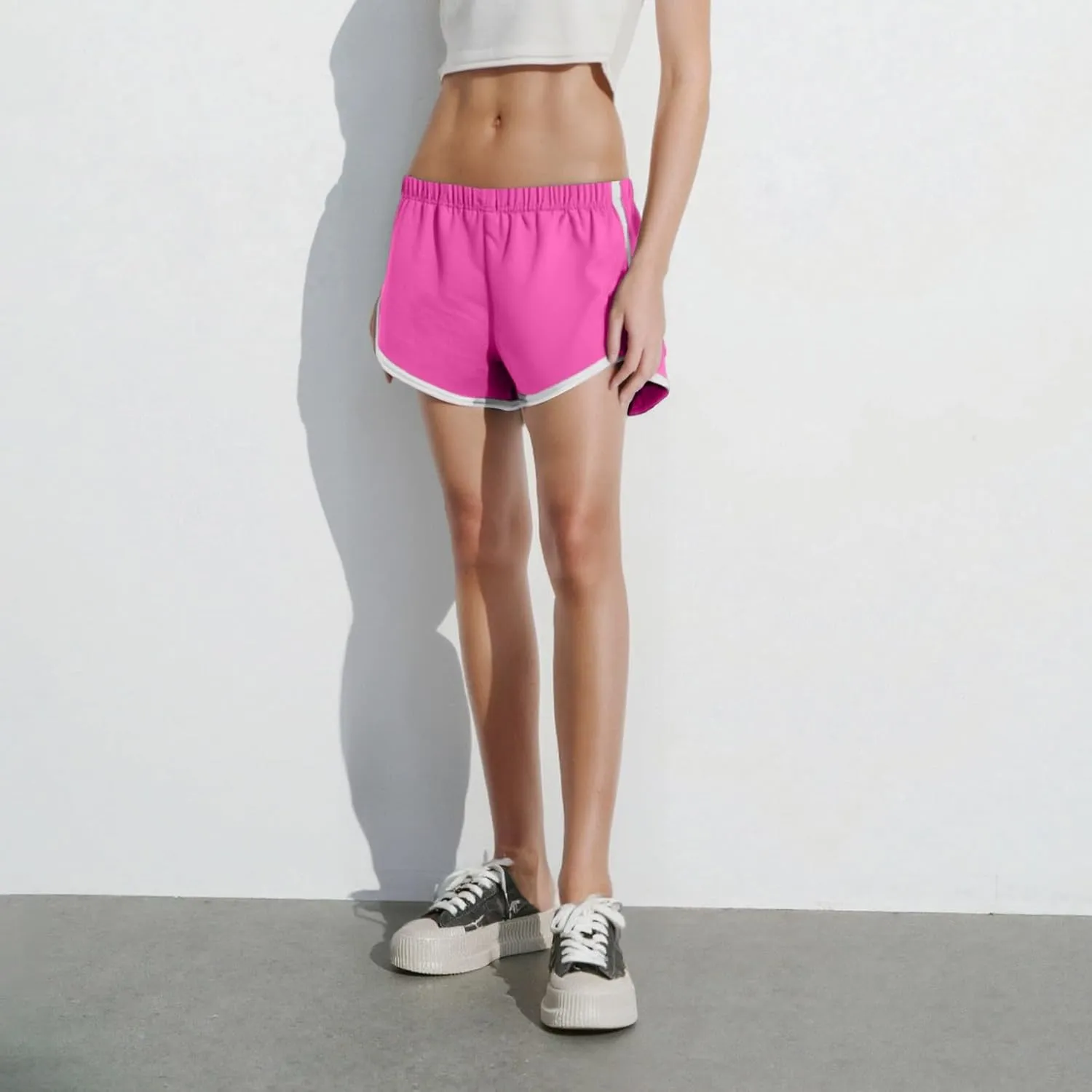 Women's Quick-Dry Running Shorts Workout Sport Layer Active Shorts with Pockets