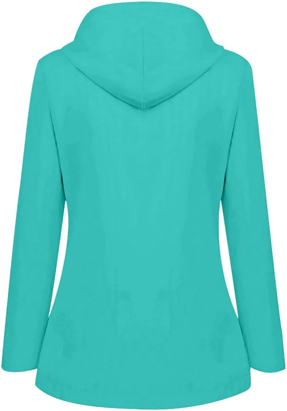 Womens Rain Jacket Waterproof Windproof Hooded Zip Up Raincoat Outdoor Hiking Fall Winter Trench Coat with Pockets