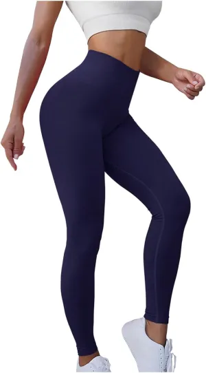 Women's Seamless Compression Tights Gym Leggings High Waist Yoga Pants Breathable Workout Leggings Base Layers Trousers