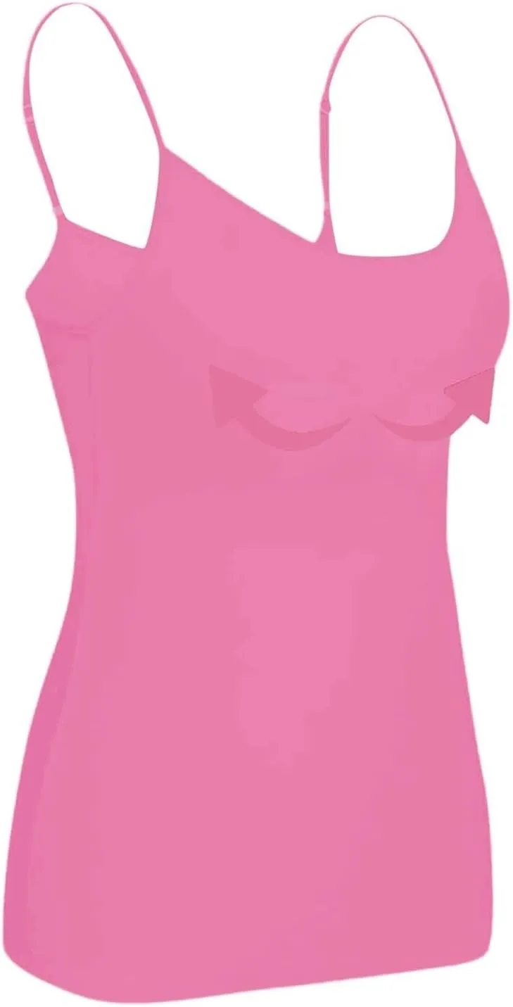 Women's Shaping Cami with Built in Bra, Tummy Control Shapewear Camisole Tops for Woman T-Shirt with Built-in Bra