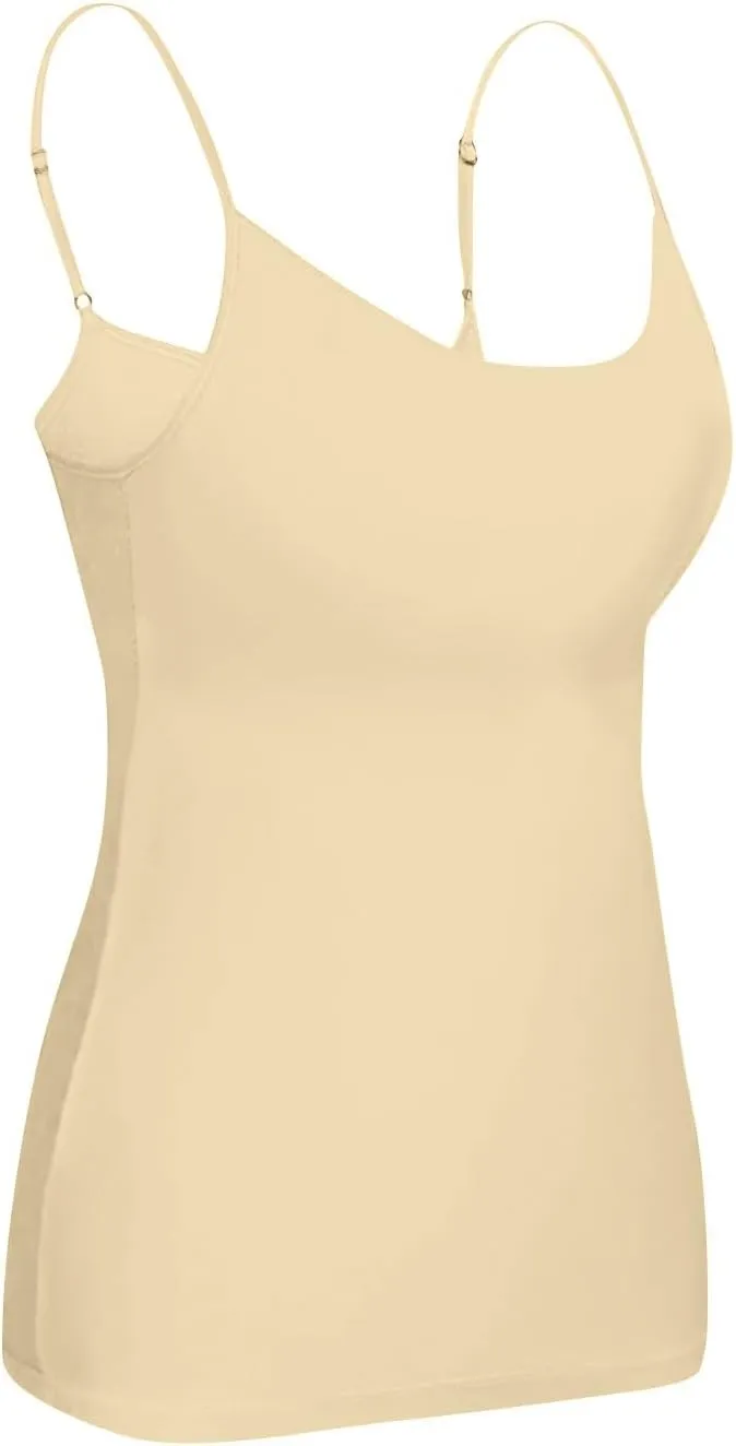 Womens Shelf Bra Tank Tops 2025 Basic Workout Camis Padded Yoga Shirt Cotton Undershirt