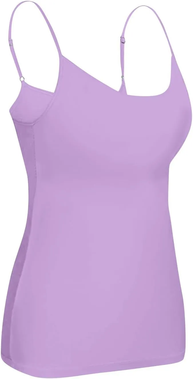 Womens Shelf Bra Tank Tops 2025 Basic Workout Camis Padded Yoga Shirt Cotton Undershirt