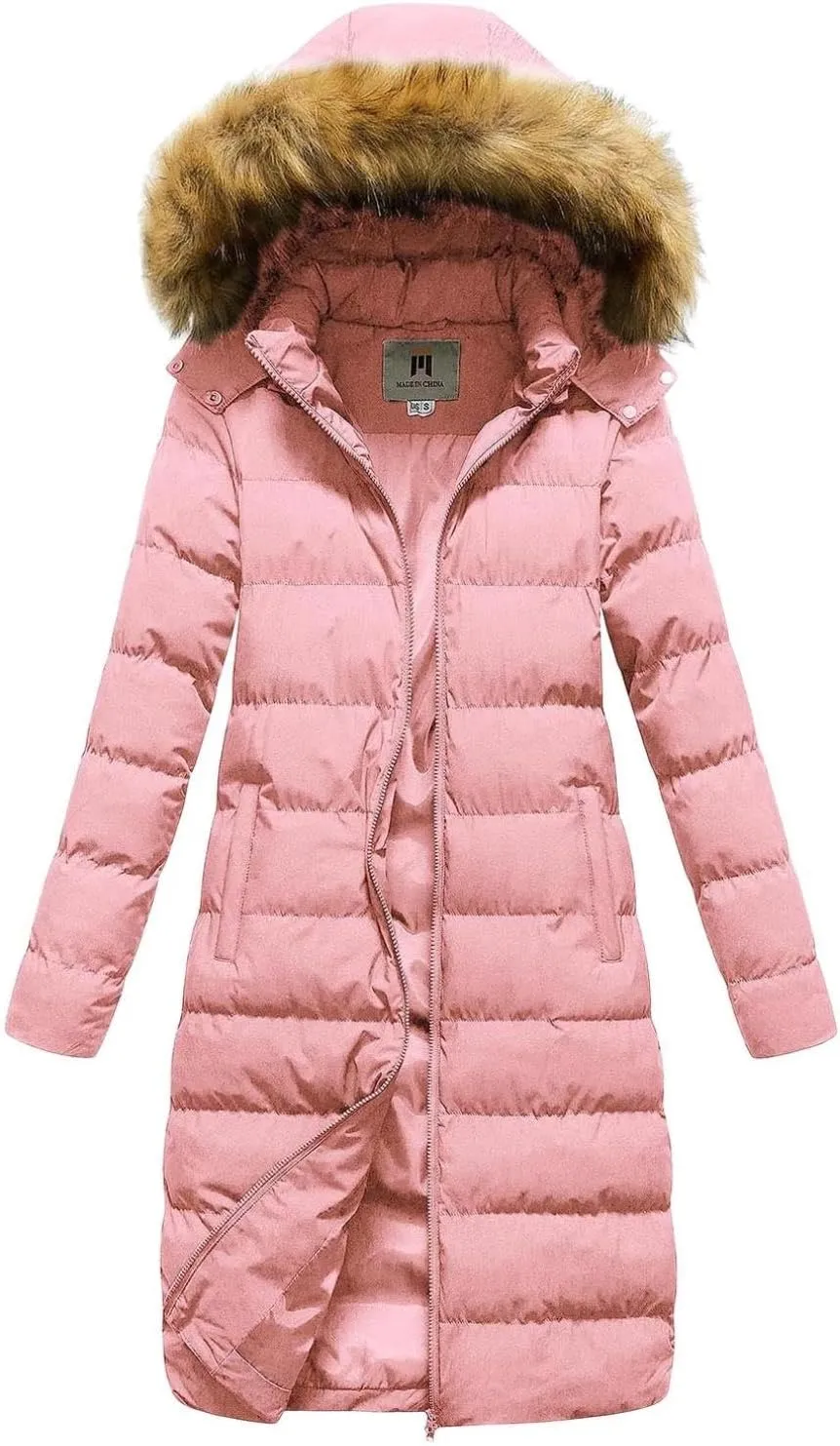 Womens Shiny Jacket With Removable Hood Winter Casual Going Out Parka Coat Long Plus Size Thicken Puffer Coat