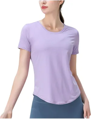 Women's Short Sleeve Shirt UPF Sun Protection T-Shirts Quick Dry Workout Gym Running Tops Basic Yoga Shirts