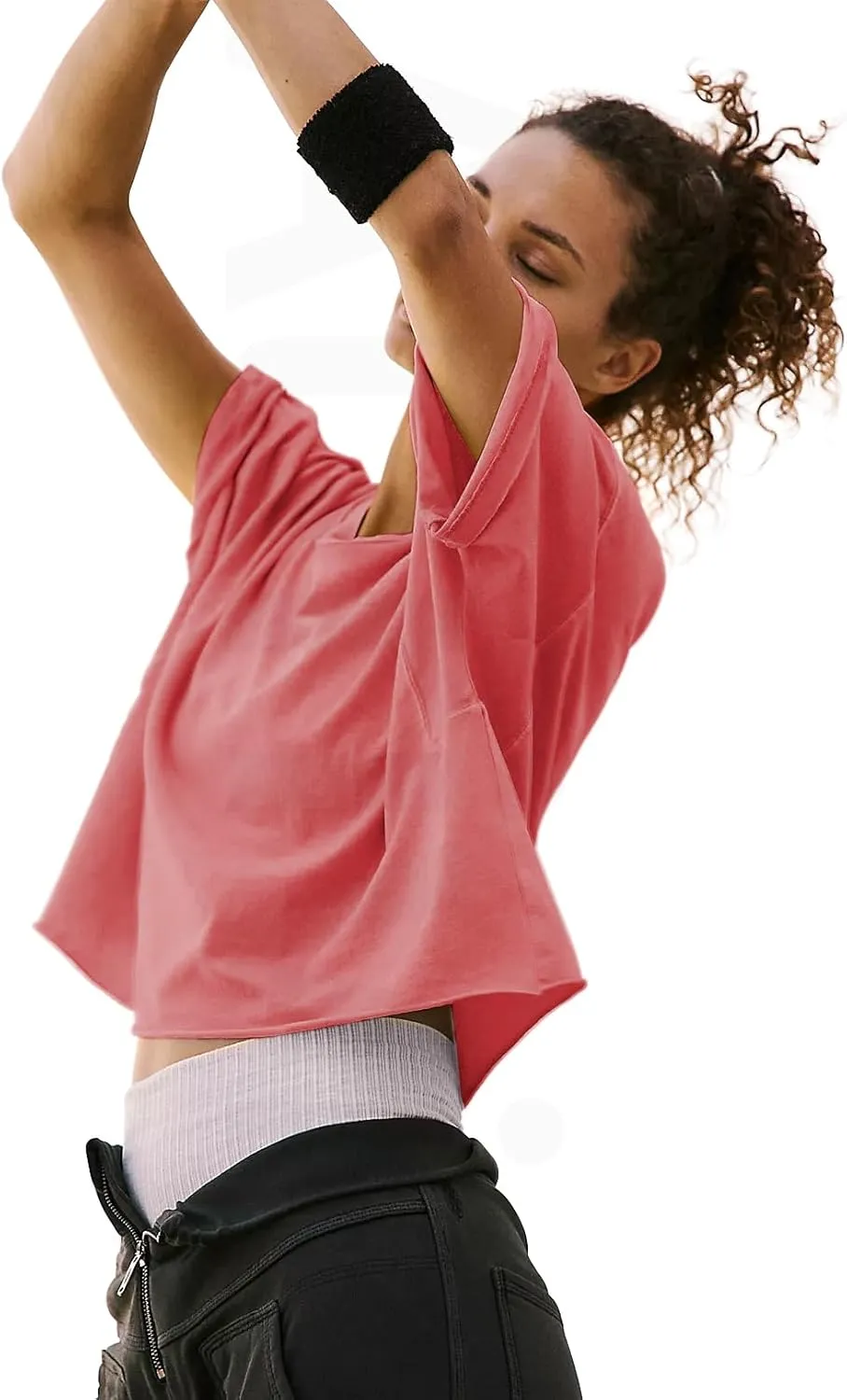 Women's Summer Short Sleeve Crop Tops Casual Basic Cotton Athletic Yoga Running T-Shirts