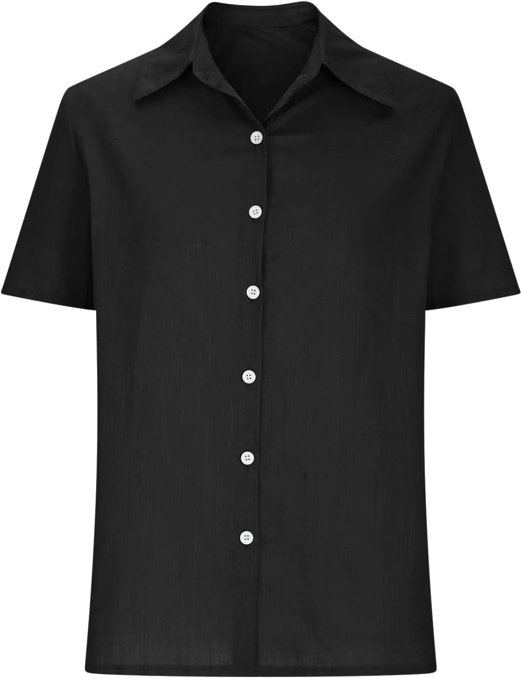 Womens Summer Tops Dressy Casual Short Sleeve Button Down Shirt Summer Fashion Solid Cotton Linen Blouse Outfits 2025