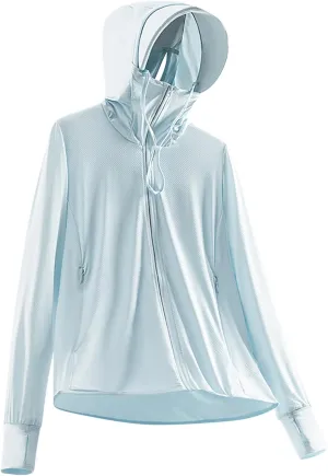Women's Sun Protection Jacket Long Sleeve Zip Up Smooth Soft Comfort Gym Hoodies Trendy Lightweight UPF50  Jackets