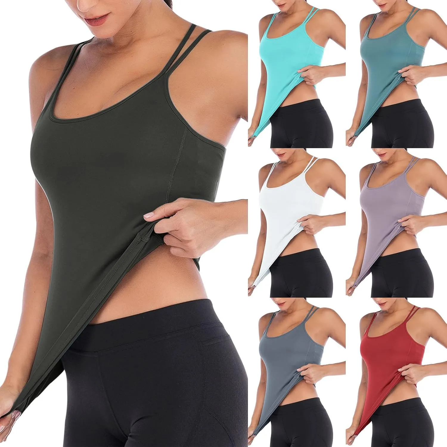 Womens Tank Tops Cross Backless Gym Workout Tops Sleeveless Seamless Running Yoga Shirts Athletic Sports Clothes