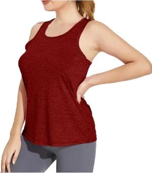 Womens Tank Tops Racerback Sleeveless Workout Tops Square Neck Athletic Yoga Camisole Seamless Running Gym Clothes