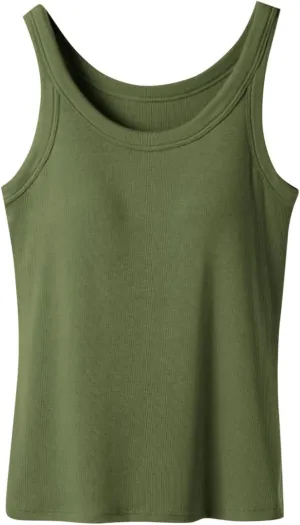 Women's Tank Tops with Built in Bras Athletic Yoga Undershirts Summer Strap Layer Cami Camisole Top with Chest Pad