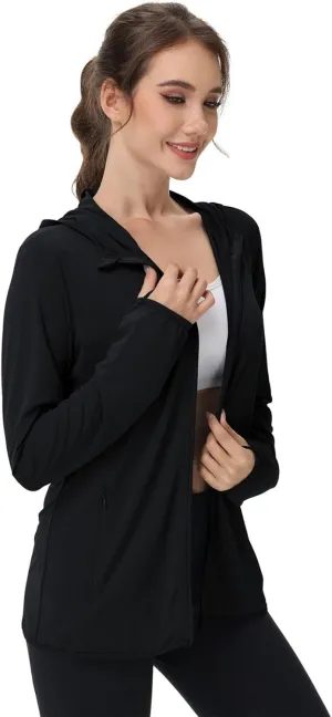 Women's UPF Sun Protection Shirts SPF Jacket UV Cooling Hoodie Long Sleeve Zip Up Summer Clothing for Outdoor Hiking