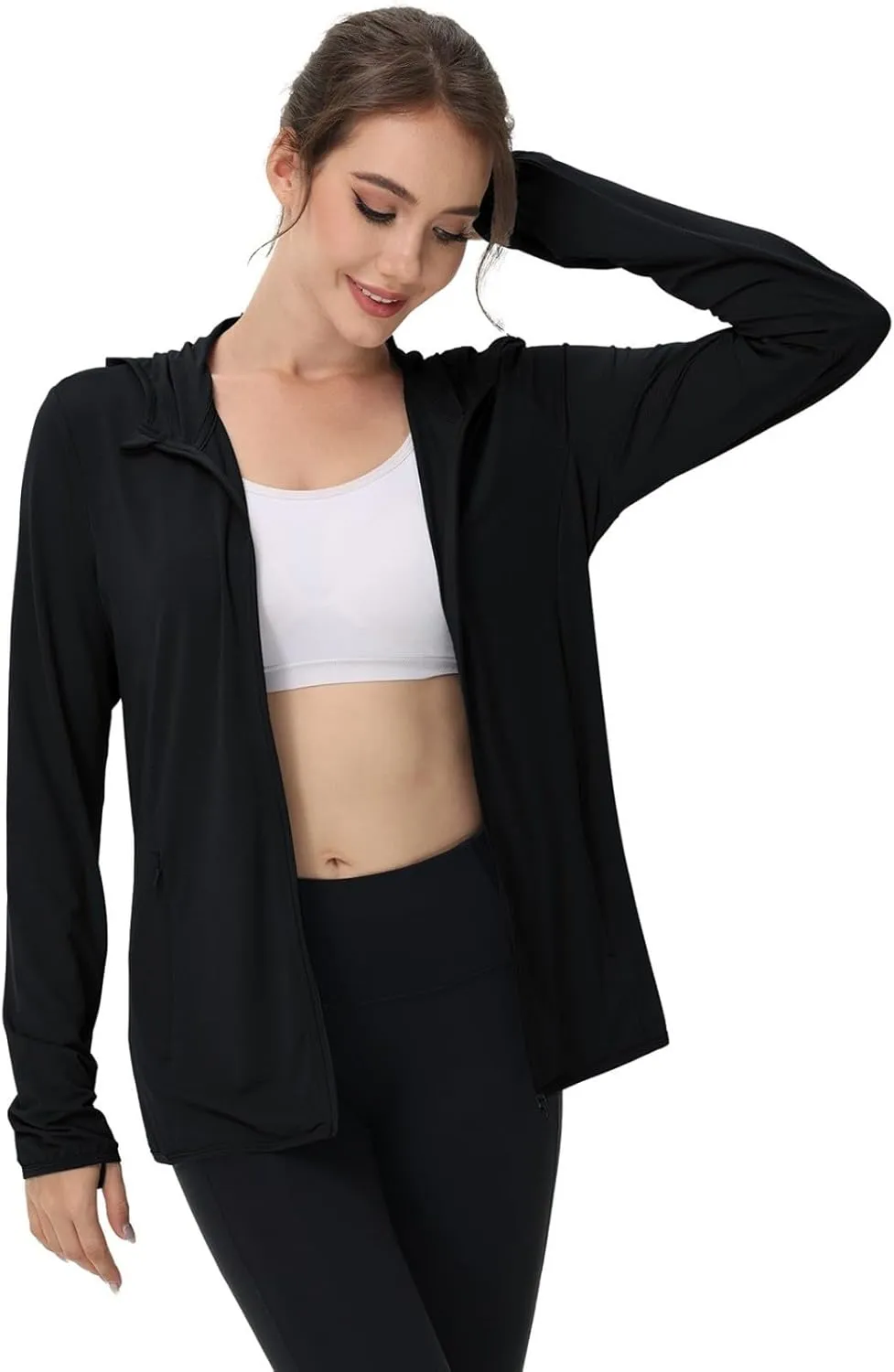 Women's UPF Sun Protection Shirts SPF Jacket UV Cooling Hoodie Long Sleeve Zip Up Summer Clothing for Outdoor Hiking