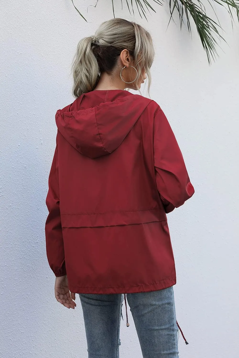 Women's Waterproof Rain Jacket Lightweight Hooded Raincoat for Hiking Travel Outdoor Windbreaker Travel Jacket (S-2XL)