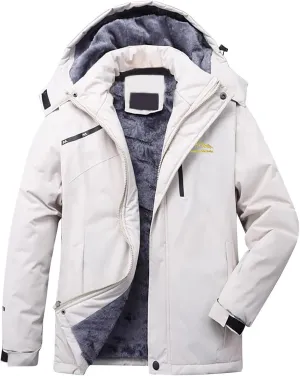 Women's Waterproof Winter Insulated Jackets Mountain Waterproof Snow Ski Jacket Windproof Hooded Fleece Lined Jacket