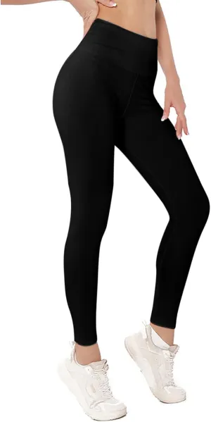 Women's Workout Leggings, High Waisted, Tummy Control, Yoga Pants, Office Dress, Petite, Tall, Black