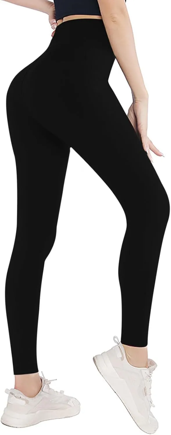 Women's Workout Leggings, High Waisted, Tummy Control, Yoga Pants, Office Dress, Petite, Tall, Black