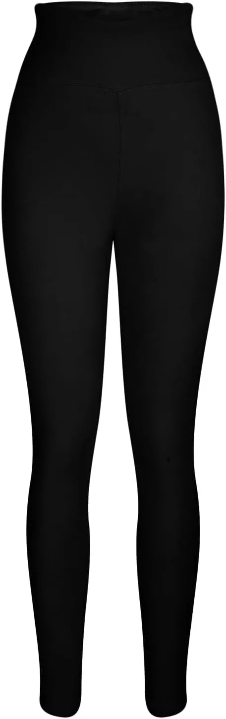 Women's Workout Leggings, High Waisted, Tummy Control, Yoga Pants, Office Dress, Petite, Tall, Black
