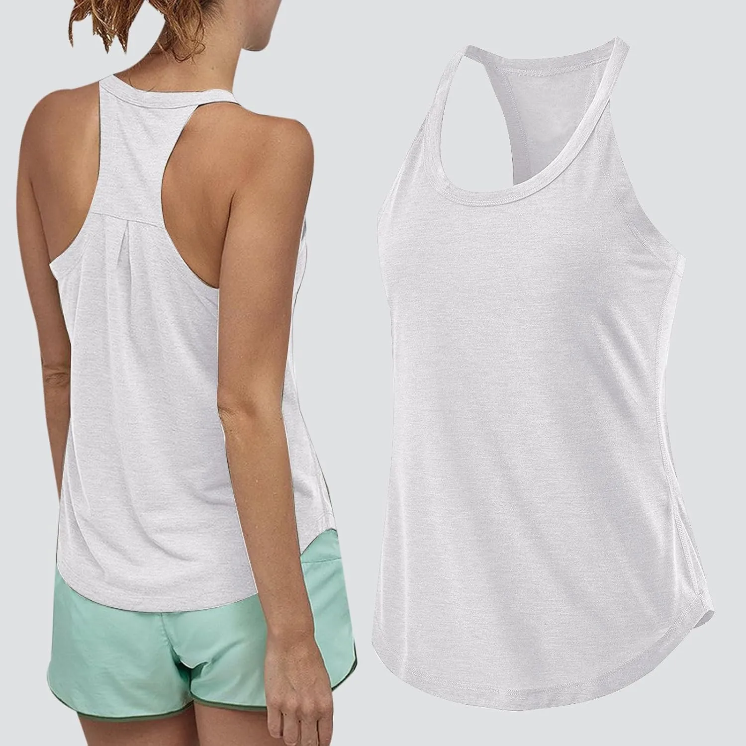 Women's Workout Tops Racerback Sleeveless Loose Fit Tank Tops Athletic Running Yoga Shirts Exercise Gym Clothes