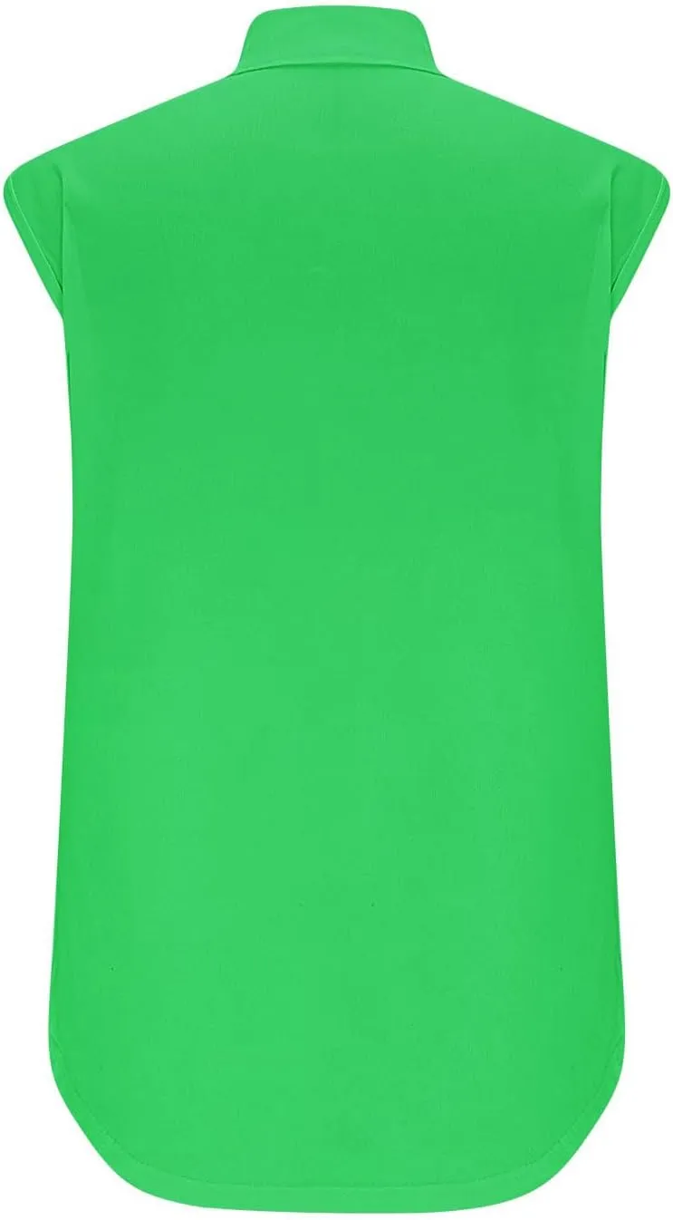 Womens Workout Tops Sleeveless Front Zipper Polo Shirts Athletic Running Yoga Tank Tops Exercise Fitness Gym Clothes