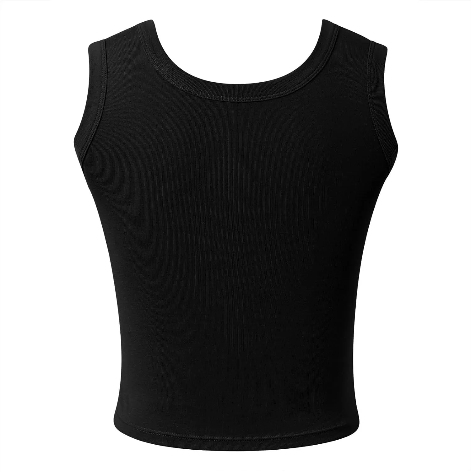 Women's Y2K Square Neck Tanks Built-in Bra Ribbed Yoga Camisoles with Breathable Mesh Gym-to-Street Crop Tops