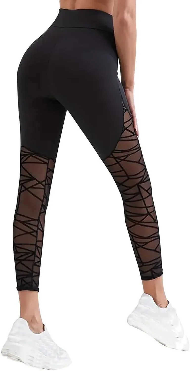 Womens Yoga Pants, Stretch Active Pants for Women Petite,Tummy Control Workout Leggings with Pockets