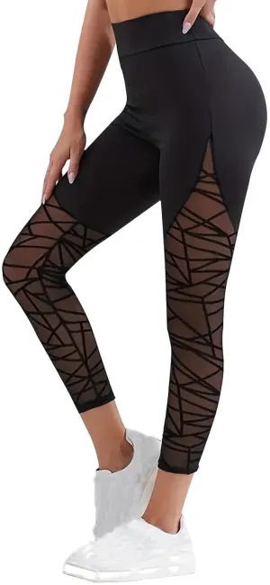 Womens Yoga Pants, Stretch Active Pants for Women Petite,Tummy Control Workout Leggings with Pockets