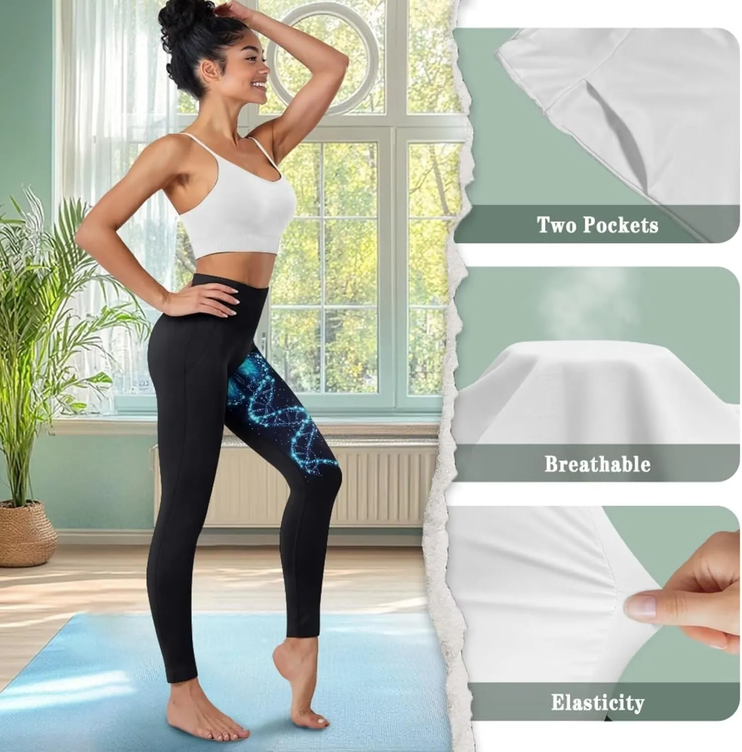 Women's Yoga Pants with Pockets Leggings 2025 Trendy Athletic Workout Workout Gym Leggings Pilates Dance