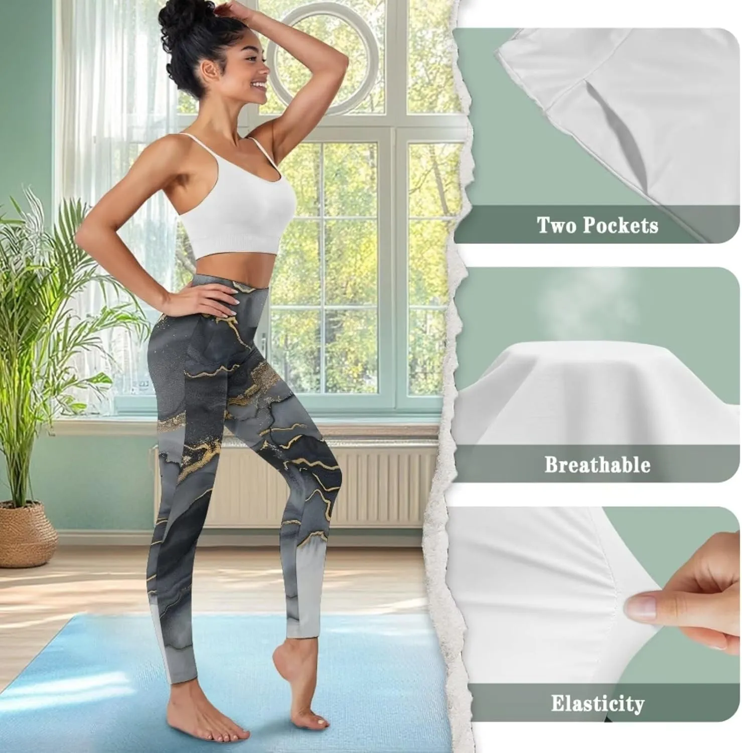 Women's Yoga Pants with Pockets Leggings 2025 Trendy Athletic Workout Workout Gym Leggings Pilates Dance