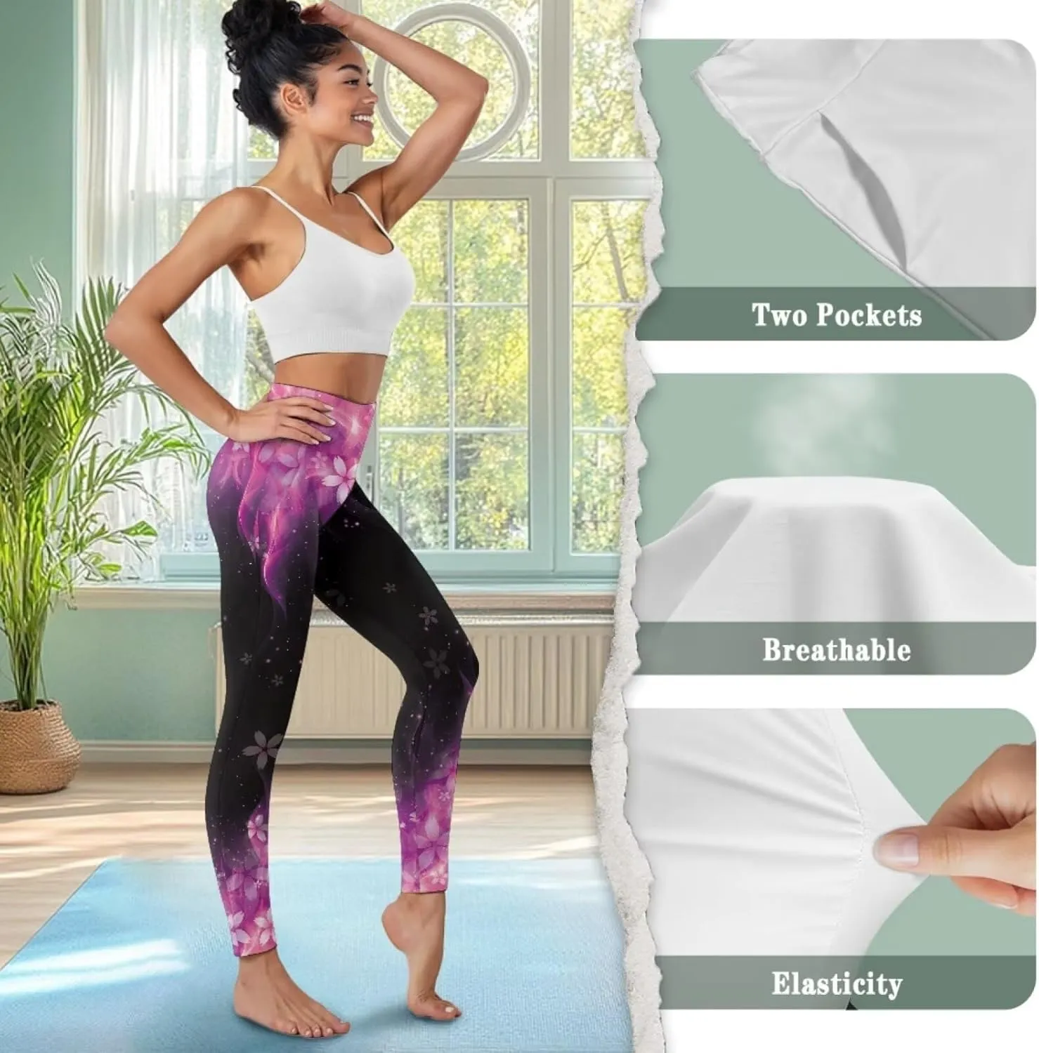 Women's Yoga Pants with Pockets Leggings 2025 Trendy Athletic Workout Workout Gym Leggings Pilates Dance
