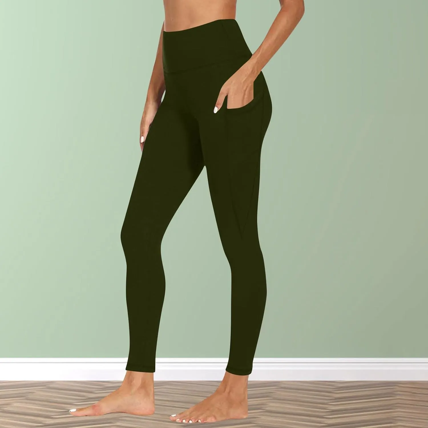Work Bottoms for Women, Yoga Pants Women Fold Over Waist,Fold Over Leggings Y2K,Yoga Pants Women Cotton