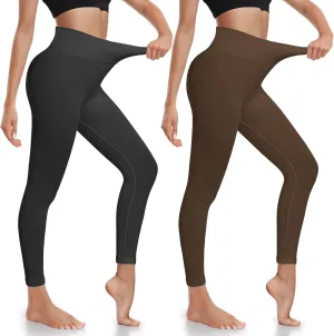 Workout Leggings for Women Tummy Control Ribbed Seamless Gym Leggings High Waist Compression Yoga Pants