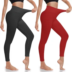 Workout Leggings for Women Tummy Control Ribbed Seamless Gym Leggings High Waist Compression Yoga Pants