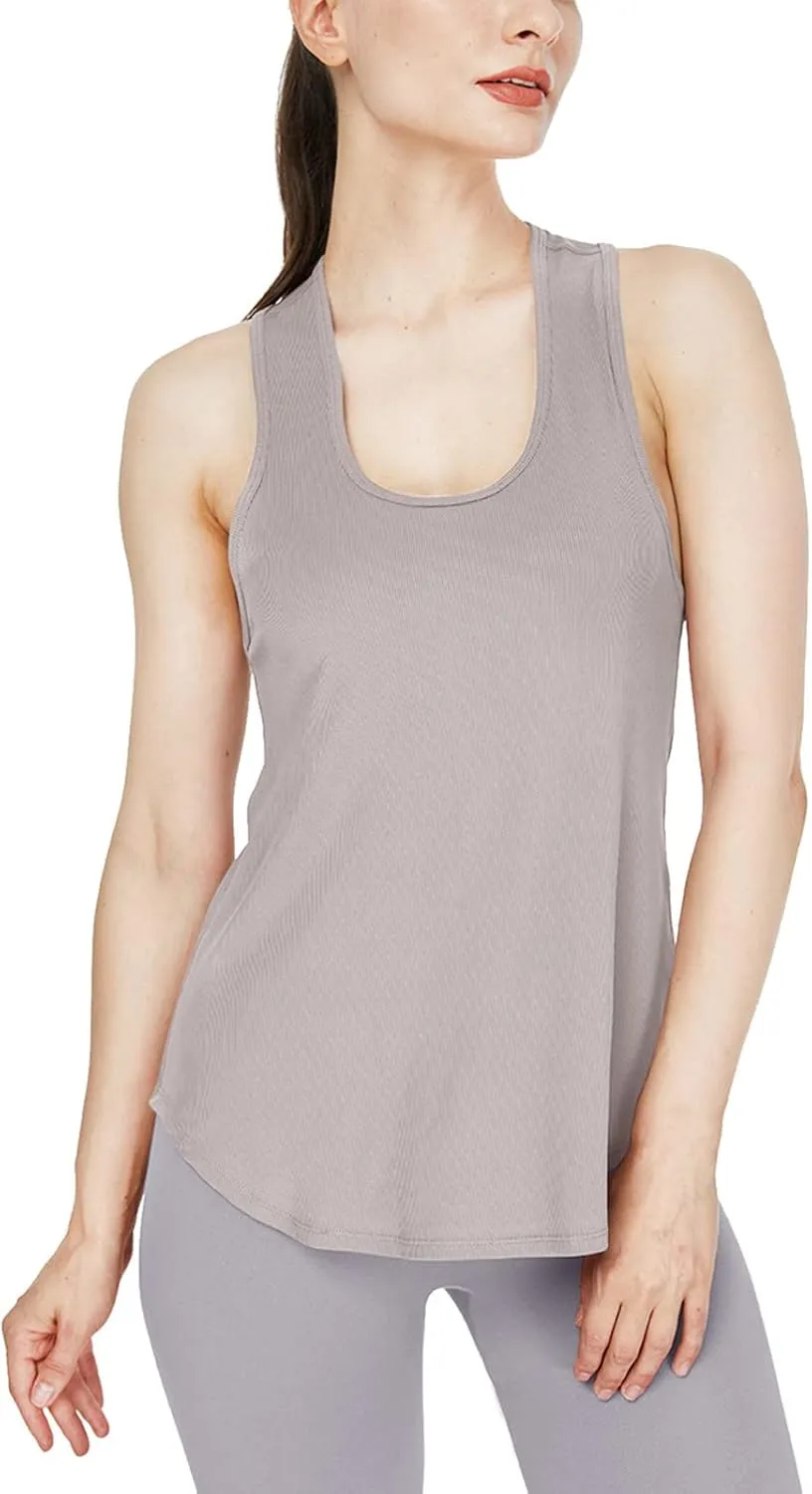 Workout Tank Tops for Women 2025 Quick Dry Comfy Athletic Gym Tops Solid Sleeveless Sports Running Shirts