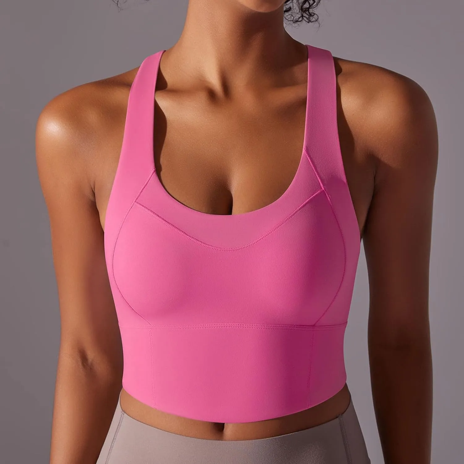 Workout Tank Tops Woman Racerback Cropped Tank Tops Sleeveless Athletic Yoga Camisole Gym Clothes with Built in Bra